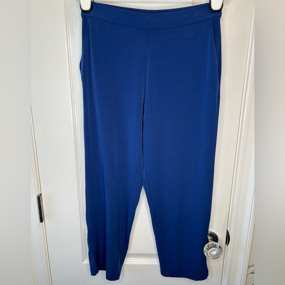 Susan Graver liquid knit Capri pants. Blue women’s size extra extra small. NWOT